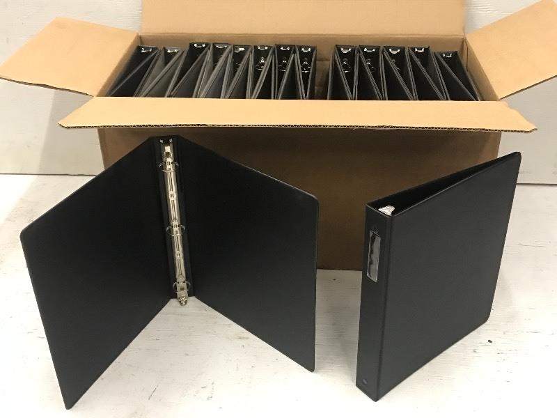 lot 60 image: Box Of Unused 3-Ring Binder Folders...