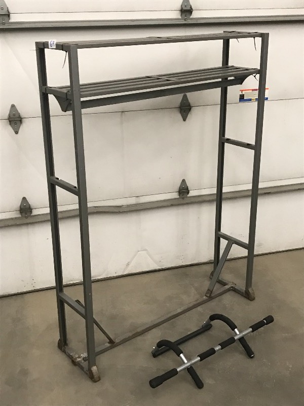 lot 64 image: Lot Of (1) Steel Coat Hange Rack  ...