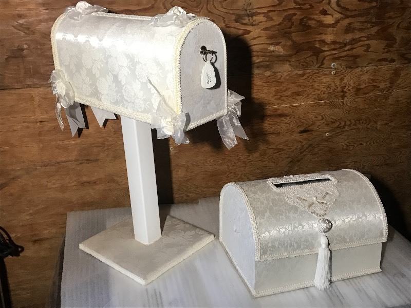 lot 24 image: Lot Of (2) Wedding  Party Envelope & Card Drop-Boxes