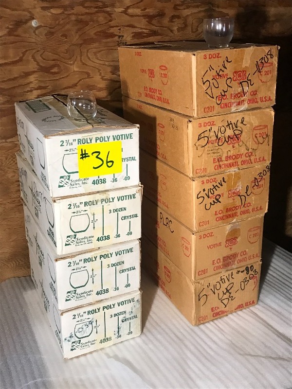 lot 36 image: (9) Cases Of Party-Rental Votive Cups