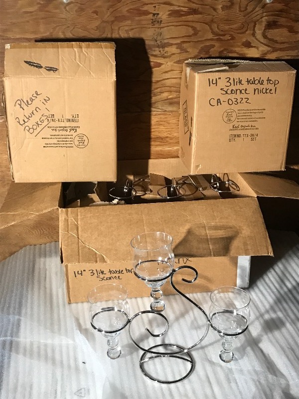 lot 39 image: (6) Party-Rental 14 Table Top Sconce