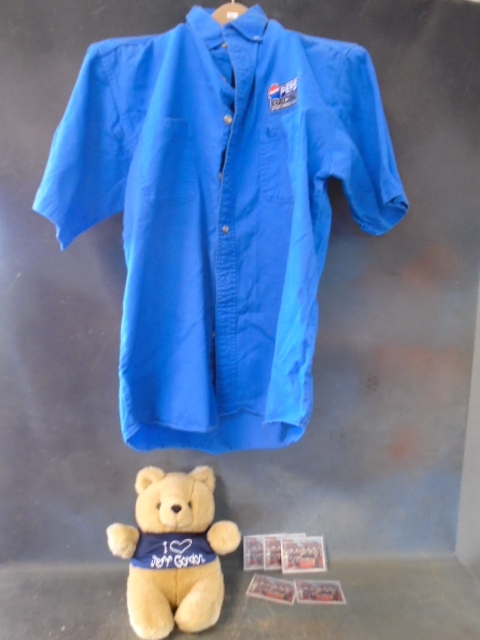 lot 12 image: Team-Issued Jeff Gordon Pepsi Racing Dress Shirt, I Love Jeff Gordon Teddy Bear and More