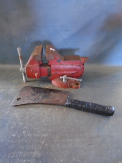 lot 30 image: Vice Grip and Vintage Butcher Knife