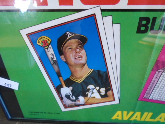 lot 43 image: Framed 1989 Bowman Baseball Advertisement Poster