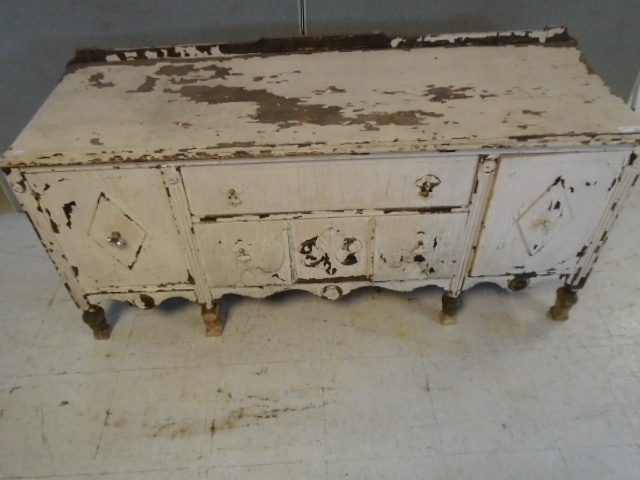 lot 24 image: Vintage Wooden Kitchen Sideboard  Buffet Table