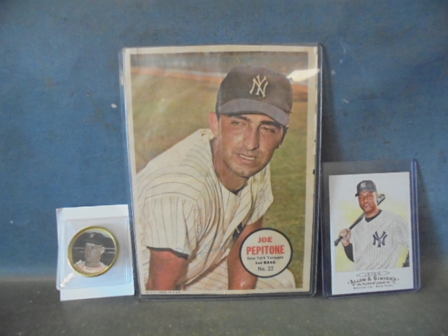 lot 68 image: Vintage Yankees Memorabilia includes 1969 Topps Joe Pepitone mini-poster