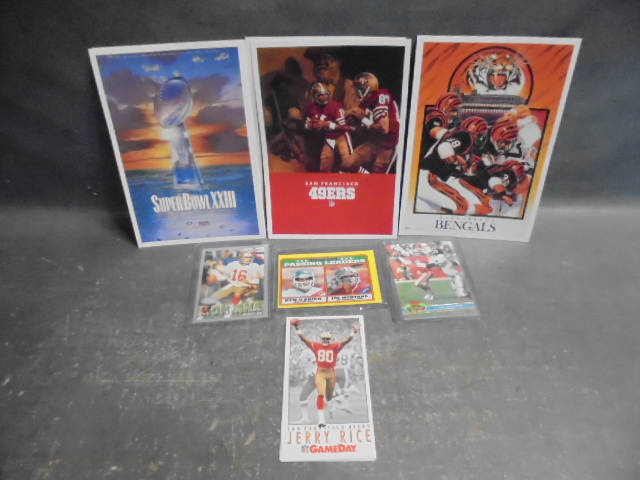 lot 72 image: Vintage Superbowl and 49ers Stickers and Cards