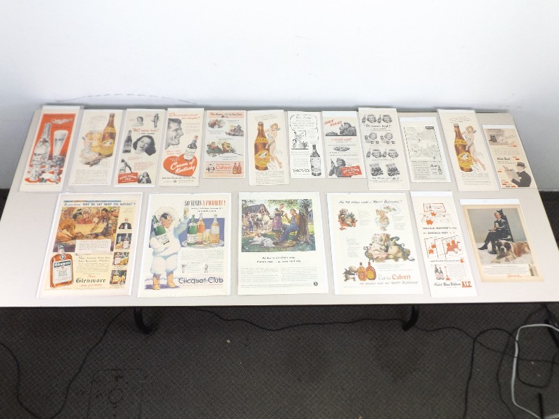 lot 12 image: Bagged and Boarded Vintage Magazine Liquor, Beer, and Soda Ads