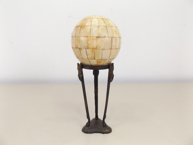 lot 26 image: Bone Ball on Bronze Pedistal