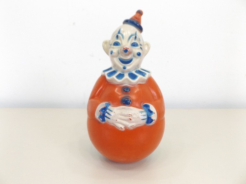 lot 45 image: Vintage Roly Poly Clown Toy