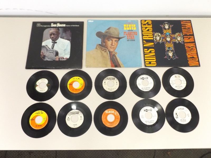 lot 49 image: Lot of Vintage VERY Collectible Vinyl LPs and 45 RPM Records