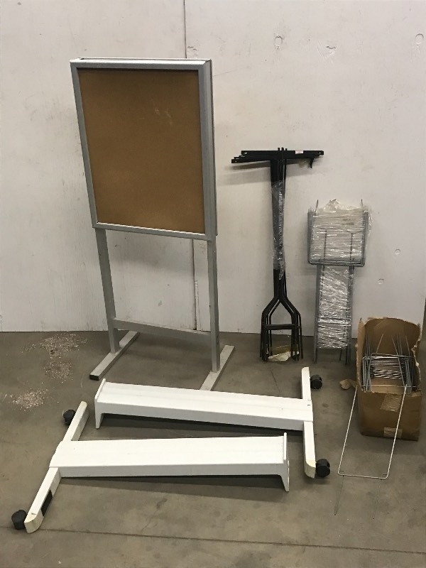 lot 39 image: Assorted Sign Frames, Sign Stands, Etc