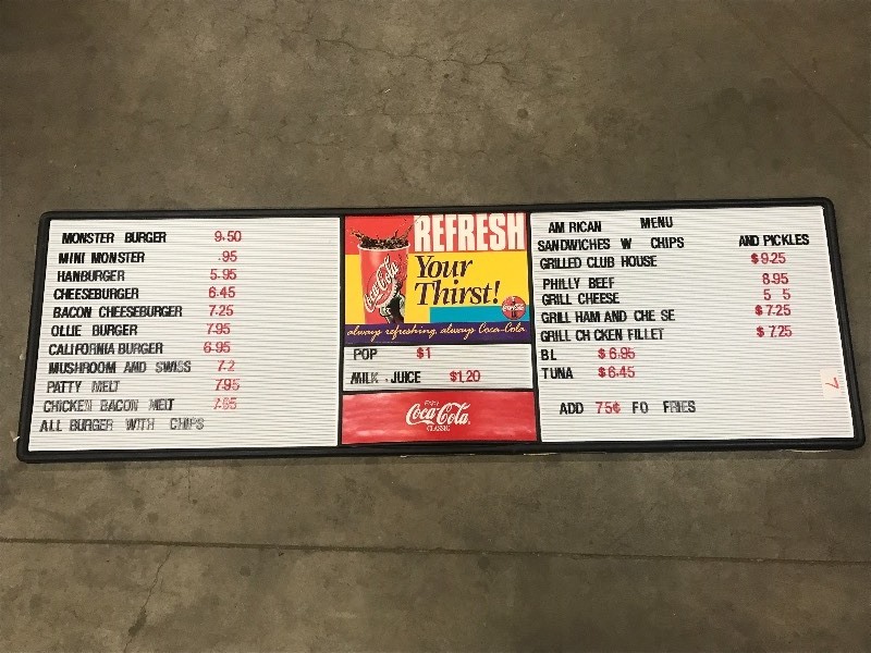 lot 7 image: Coca-Cola Commercial Menu Board