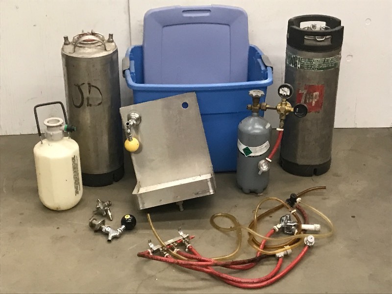 lot 56 image: Assorted Co2 Tanks, Beverage Supplies, Etc