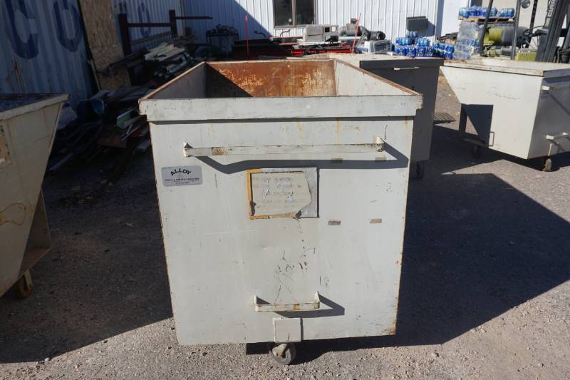 lot 6 image: Alloy Welding & Manufacturing Heavy Duty Commercial Wheeled Parts, Storage ContainerDumpster