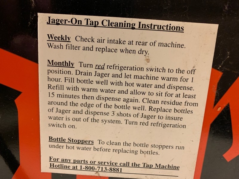 How to clean a jagermeister machine