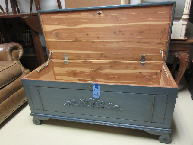 lot 217 image: PAINTED CEDAR CHEST