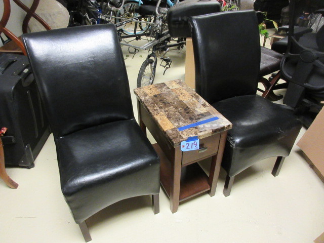 lot 219 image: CHAIRS WITH END TABLE