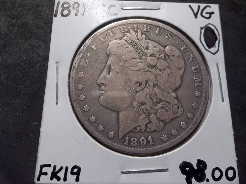 1891 CC Morgan Silver Dollar