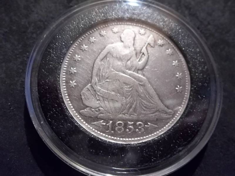1853 Seated Liberty Half Dollar With Arrows & Rays