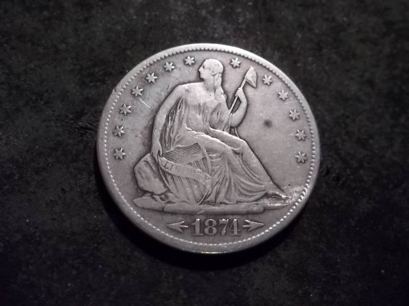 1874 S Seated Liberty Half Dollar