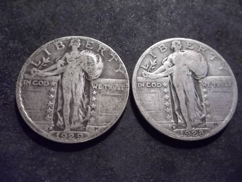1928 D, 1929 S Standing Liberty Quarters