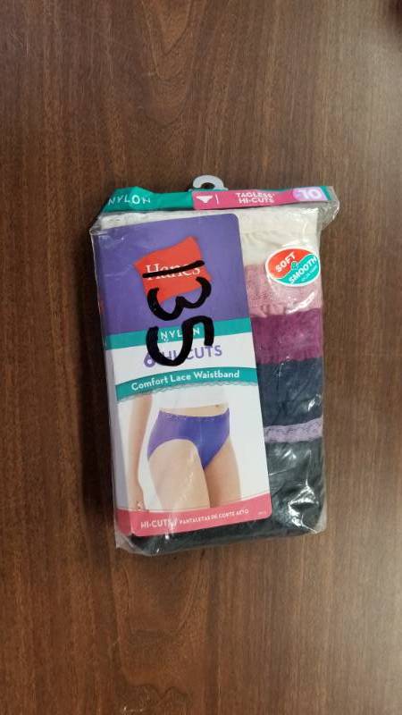 lot 135 image: Hanes Womens 6-Pack Tagless High-Cut Briefs - Multi 10