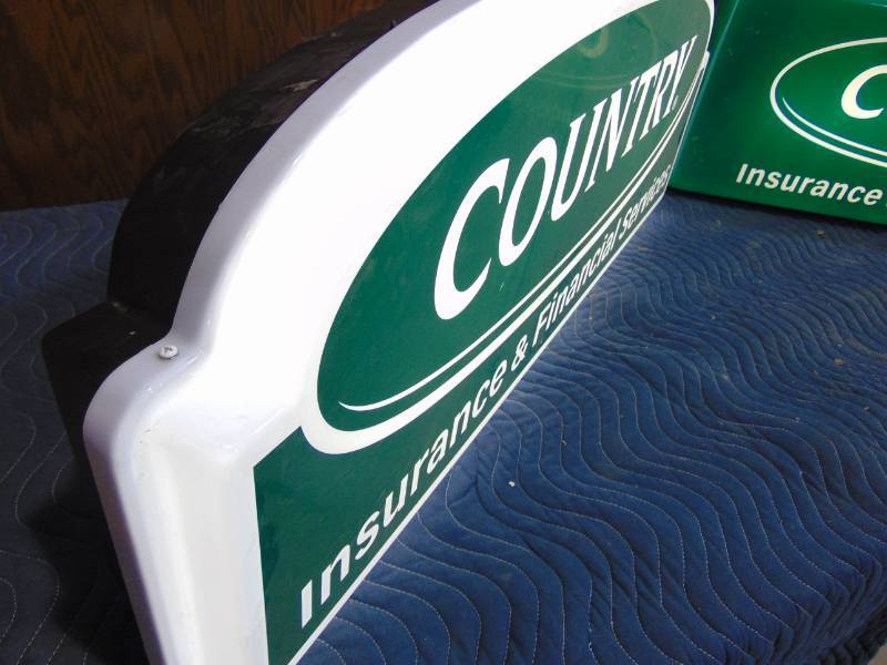 lot 17 image: (2) Lighted Country Financial Signs