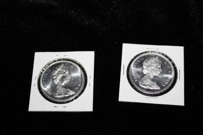 lot 184 image: Lot of (2) Canadian Silver Dollars