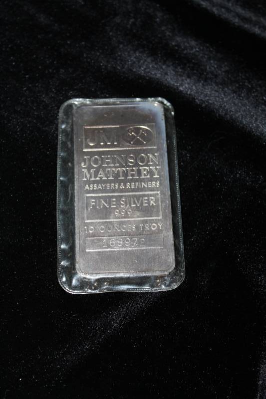 lot 192 image: Johnson Matthey 10 Try Ounce Silver Ingot