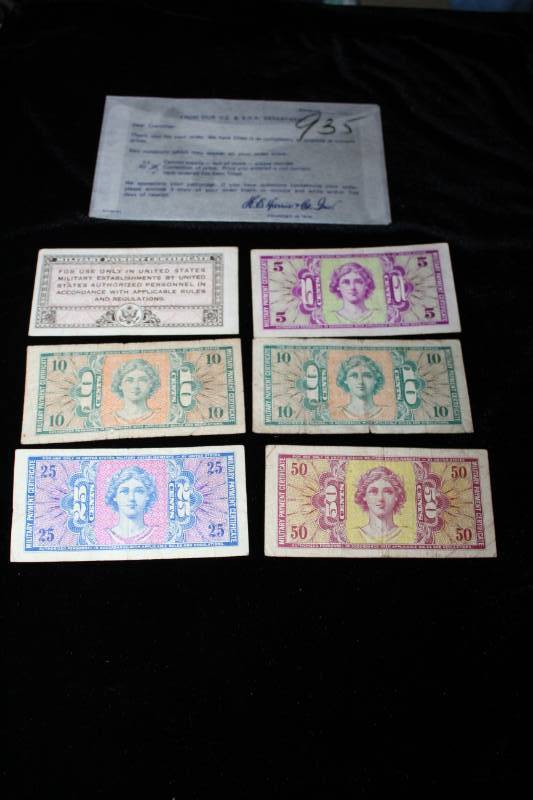 lot 302 image: Lot  (6) Military Payment Certificates