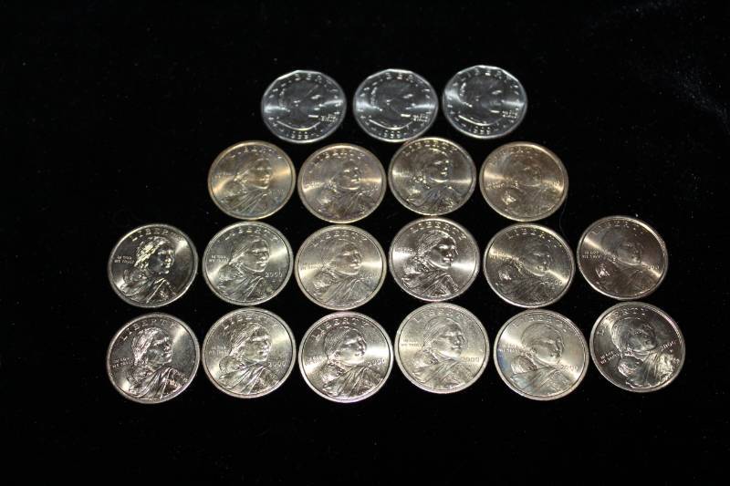 lot 304 image: Lot of (19) Sacagawea dollar