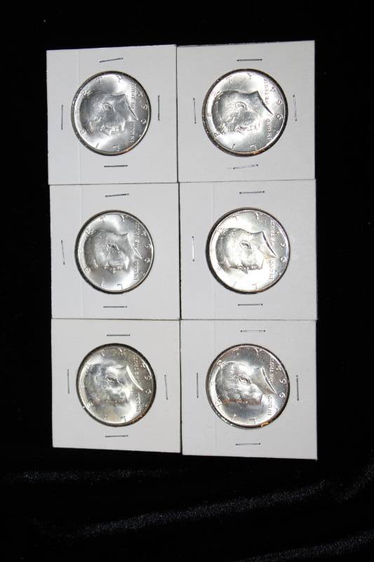 lot 283 image: Lot of (6) 1964 Kennedy Half Dollars