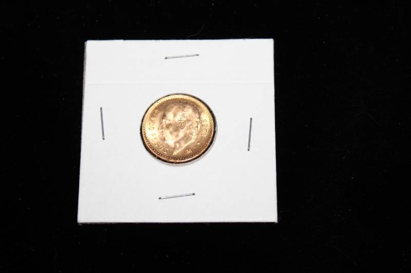 lot 288 image: 1955 Mexican 5 Peso Gold Coin