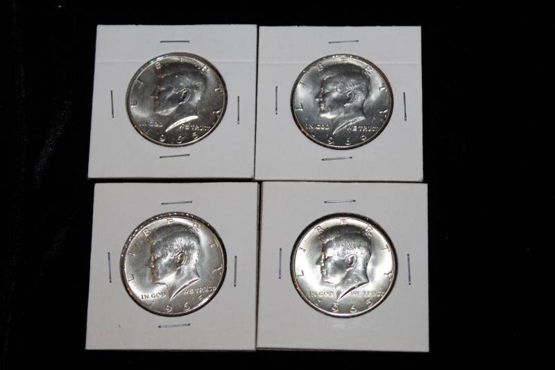 lot 287 image: Lot of (4) 1965 Kennedy Half Dollars
