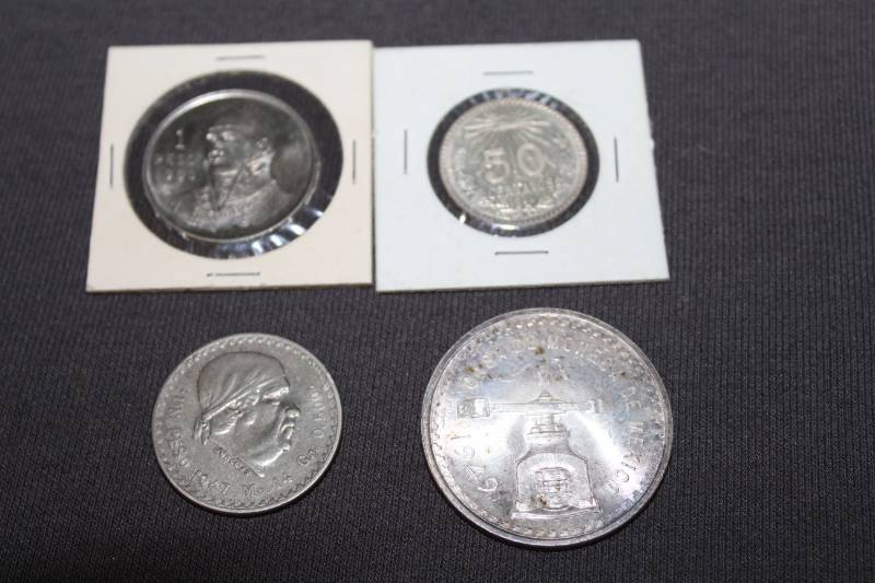 lot 319 image: Lot of ( 4) Silver Mexican Coin 1944 to 1950