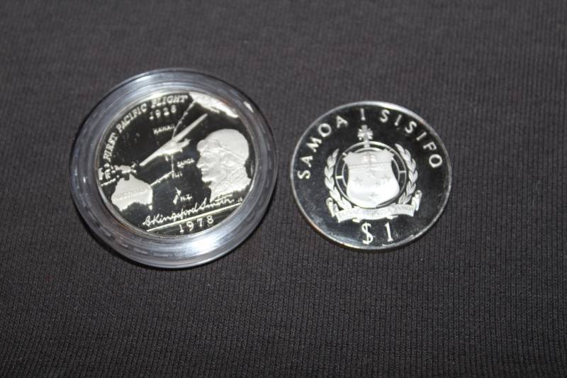 lot 317 image: Lot of (2) Samoa Island Silver Coins