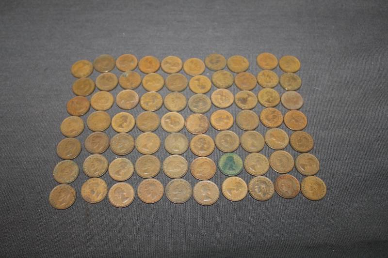 lot 312 image: Lot of (65) Canadian Pennies, Various  Older Dates