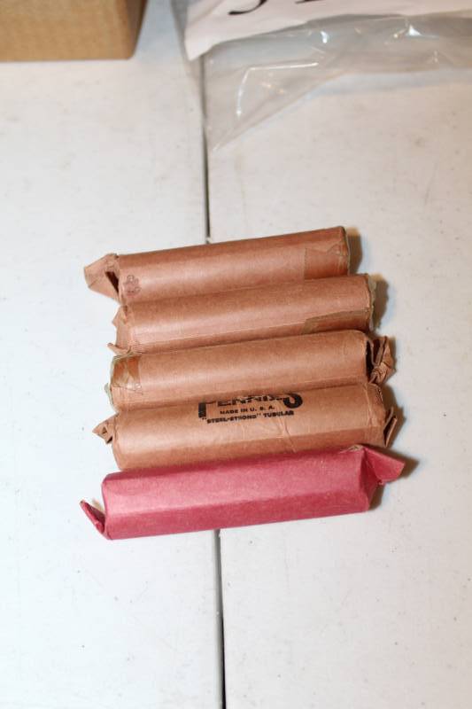 lot 343 image: Lot of (5) rolls Of 50 Mixed Date Wheat Pennies.
