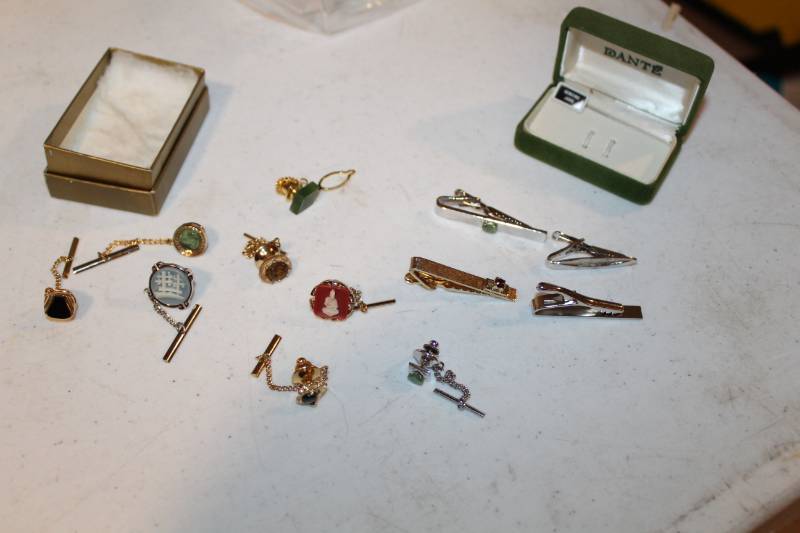 lot 363 image: Lot of (12) Tie Tacks and Tie Bars