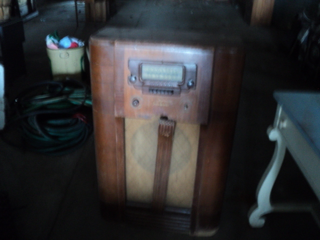 radio cabinet with tubes...