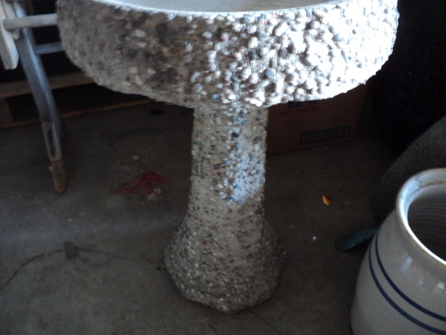 2 piece cement bird bath...