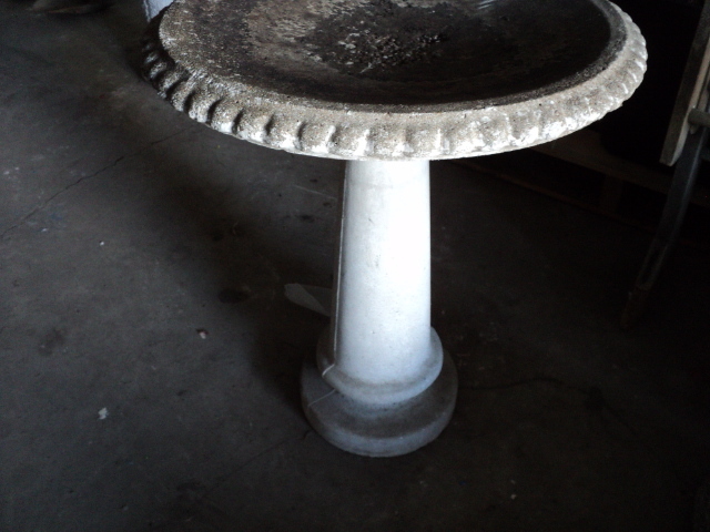 2 piece cement bird bath...