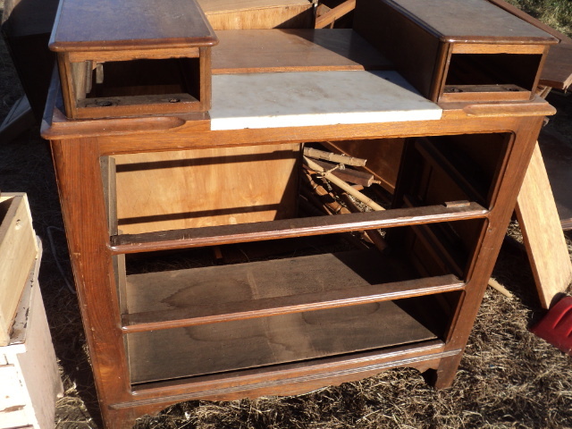 oak and marble dresser shell...