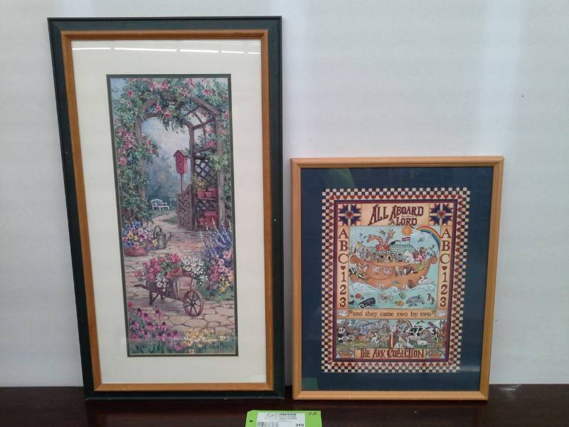 lot 310 image: Pair of Pictures from the Set, Mismatched Pictures That Probably Wouldnt Get a Bid Separately, But Together they are PRICELESS