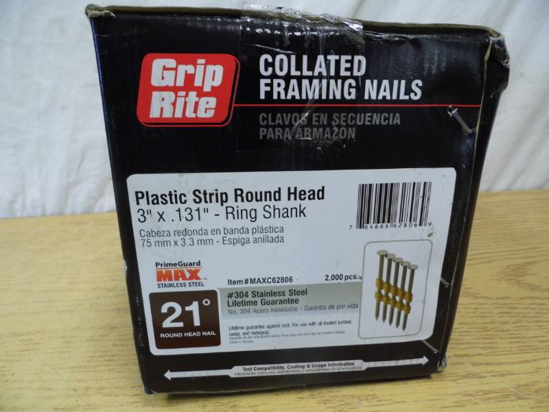 lot 25 image: Grip Tite Plastic Strip Round Head Nails
