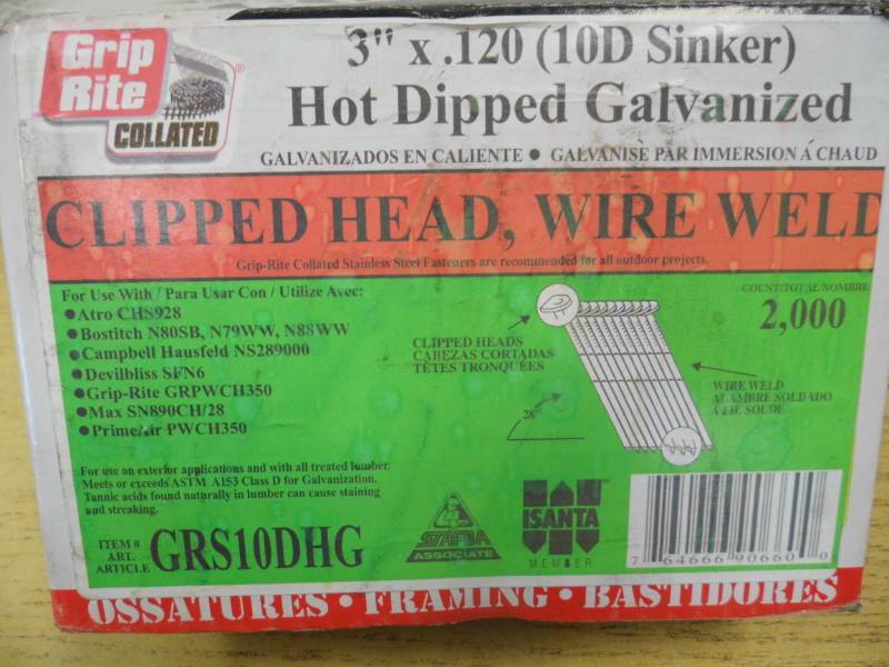 lot 34 image: Grip Tite Hot Dipped Gal Nails