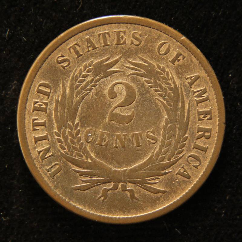 1868 US TWO CENT PIECE VF