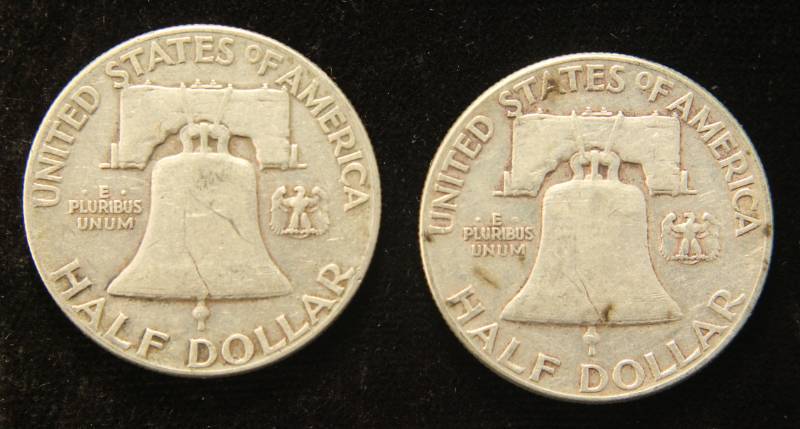 2 EARLY DATE FRANKLIN HALF DOLLARS 1948 & 1949