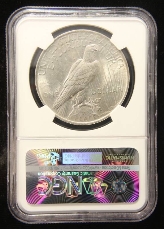 1923 PEACE SILVER DOLLAR MS62 NGC